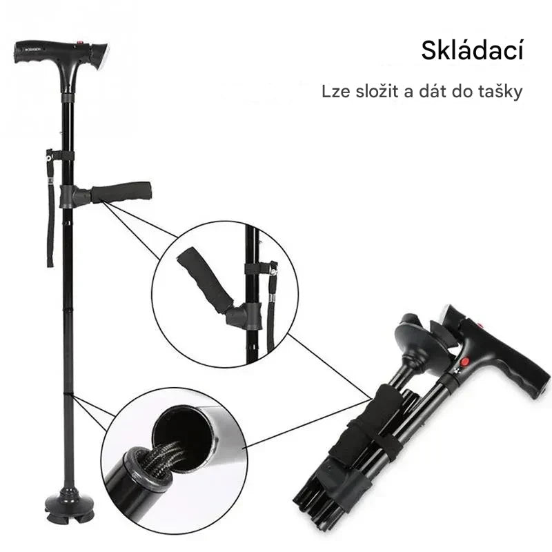 čeští senioři používají tuto protiskluzovou multifunkční vycházkovou hůl!（AQY）