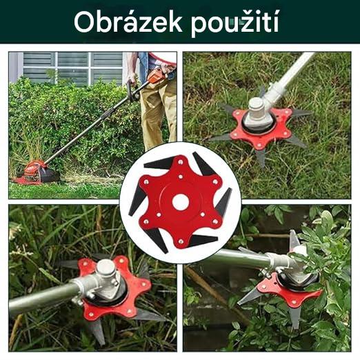 [🎉 Exkluzivně pro členy ]Zesílený a odolný univerzální 6čepelový nůž do sekačky 🌿silný výkon pro sekání trávy i křovin, ostrý a efektivní 💪🔥