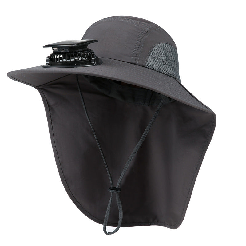 Letní must-have – sluneční klobouk se solárním ventilátorem, UV ochrana, voděodolný a prodyšný, nezpůsobuje pocení