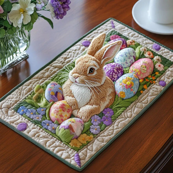 [🎉 Exkluzivně pro členy ]Velikonoční radost – Potištěná a prošívaná prostírka 🐰🌸