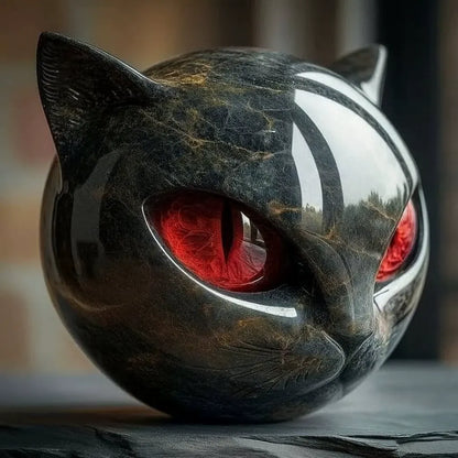 🖤 Černá socha kočky, která přináší štěstí do vašeho domova.