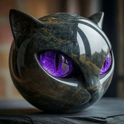 🖤 Černá socha kočky, která přináší štěstí do vašeho domova.