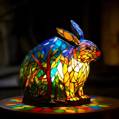 [🎉 Exkluzivně pro členy ]Zoeurva vitrážová lampa ve stylu lesního králíčka 🐰✨