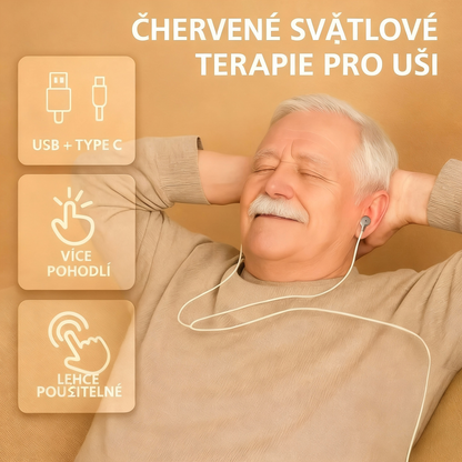 🎉 Exkluzivně pro členy –Přenosné zařízení pro terapii uší červeným světlem 650nm – navrženo pro starší osoby 😊