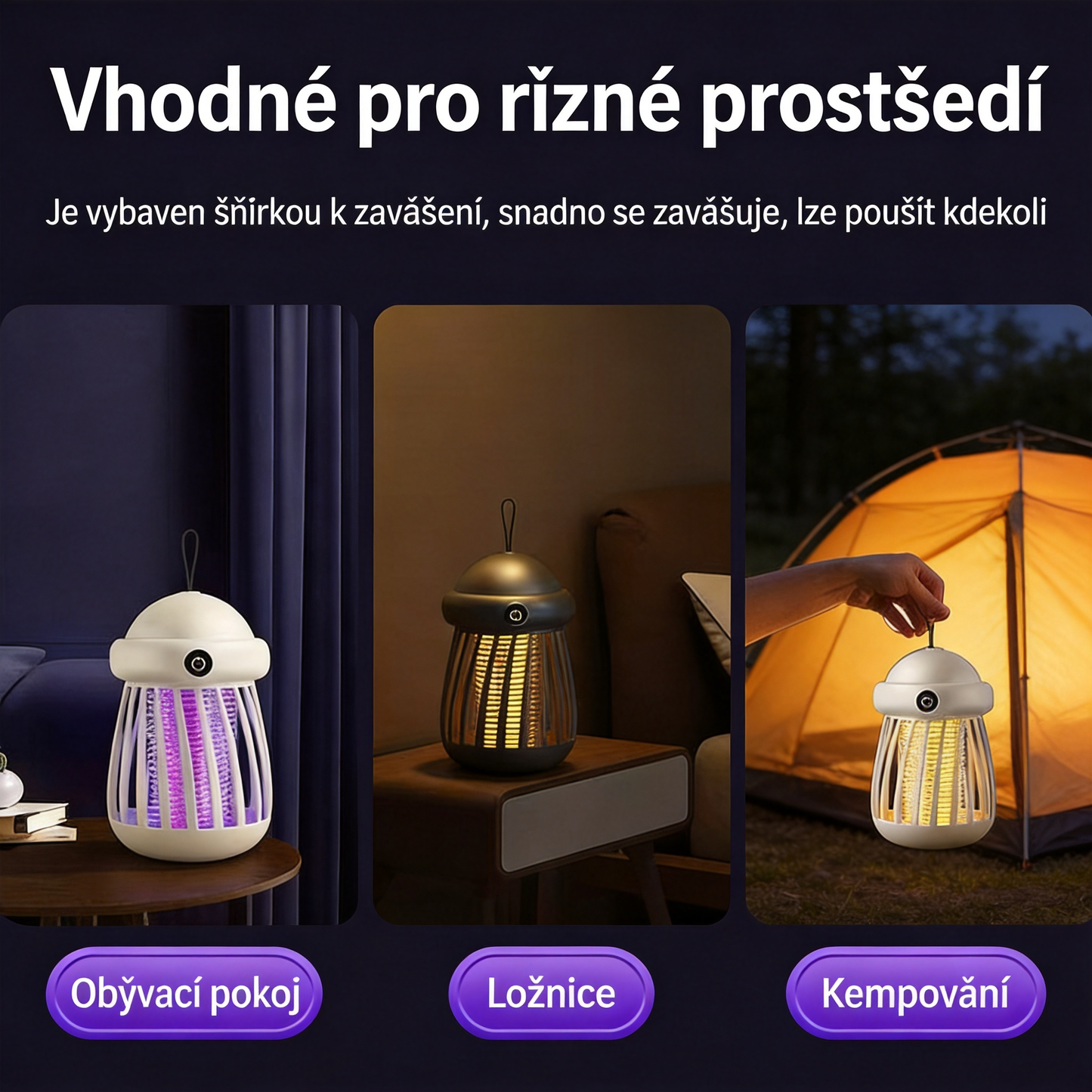 🌙 Letní UV lampa proti komárům – tichá, zdravá a účinná ochrana po celou noc
