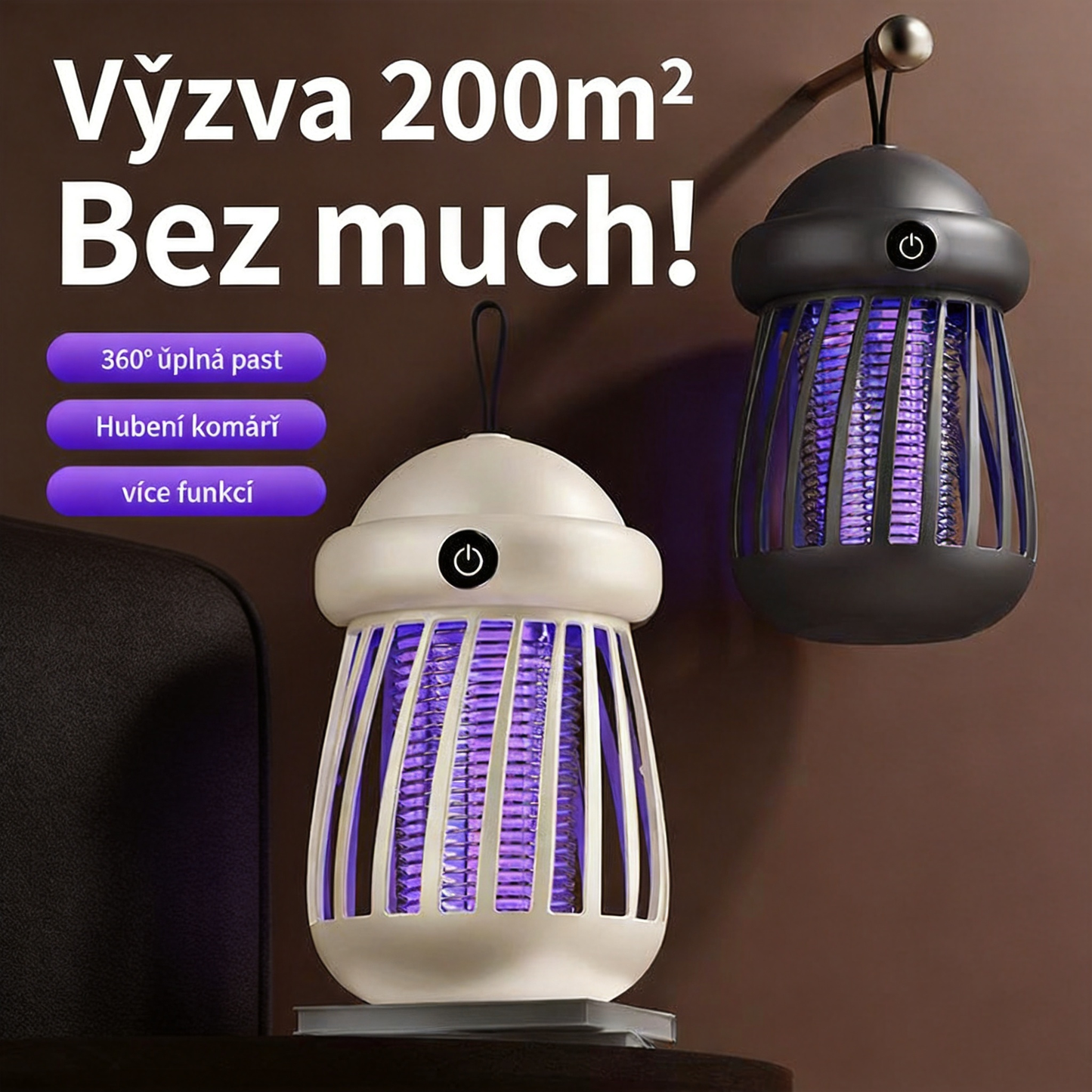 🌙 Letní UV lampa proti komárům – tichá, zdravá a účinná ochrana po celou noc
