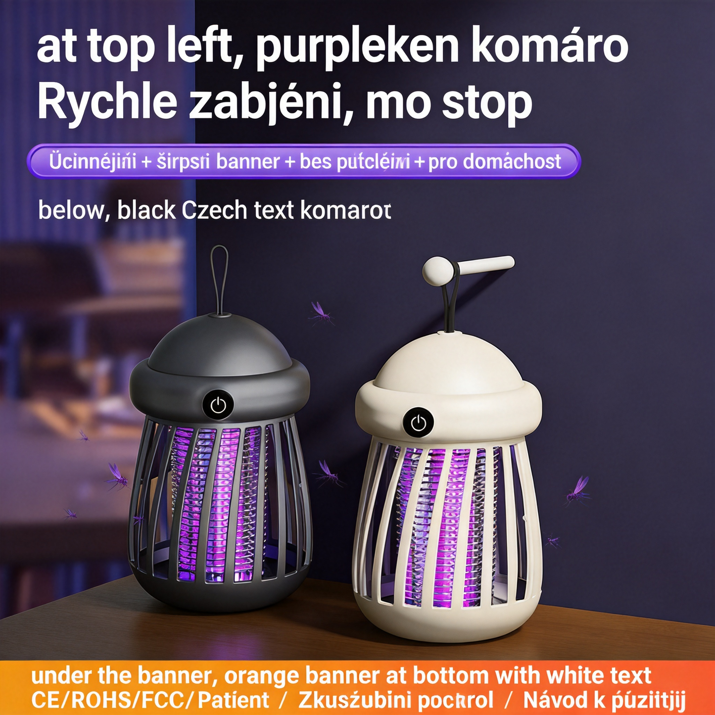 🌙 Letní UV lampa proti komárům – tichá, zdravá a účinná ochrana po celou noc