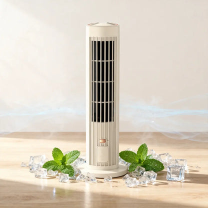 ❄️ 2 v 1 USB nabíjecí stolní a stojanový věžový ventilátor – tichý mini ventilátor do kanceláře, na studium, kempování i venkovní použití | přenosný, silný proud vzduchu, letní hit 🔥